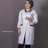 روپوش سفید با نوار مشکی