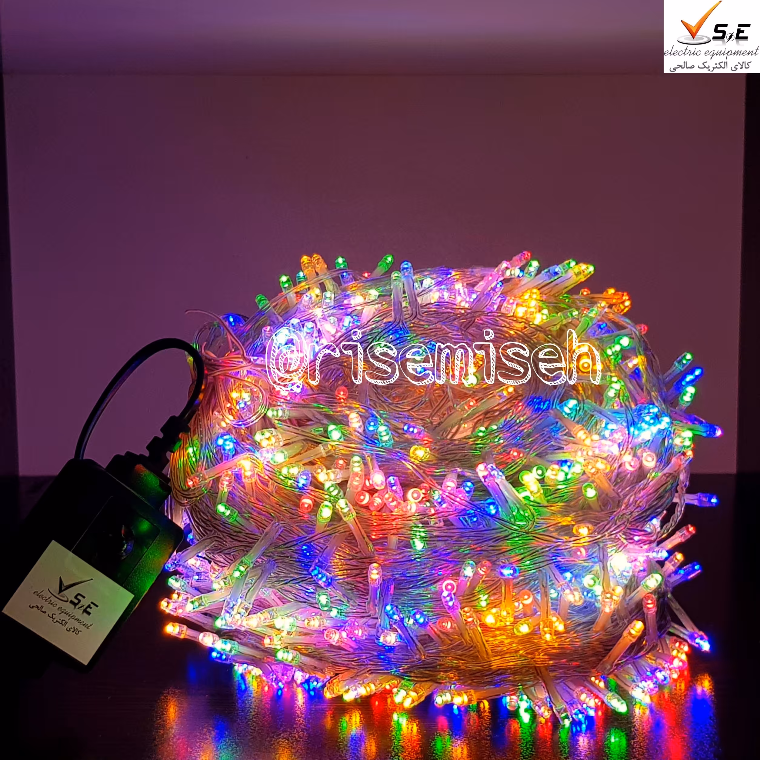 ریسه سوزنی صد متری 1000 لامپ led ضد آب 24 ولت مولتی کالر