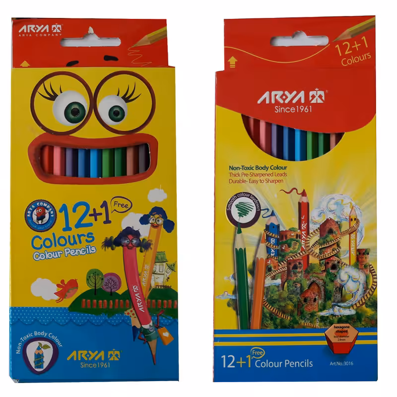 مداد رنگی 12 رنگ آریا کد 3016 بسته 2 عددی