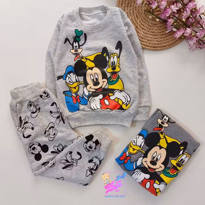 بلوزشلواراسپرت باکیفیت طرح میکی (دخترانه و پسرانه)