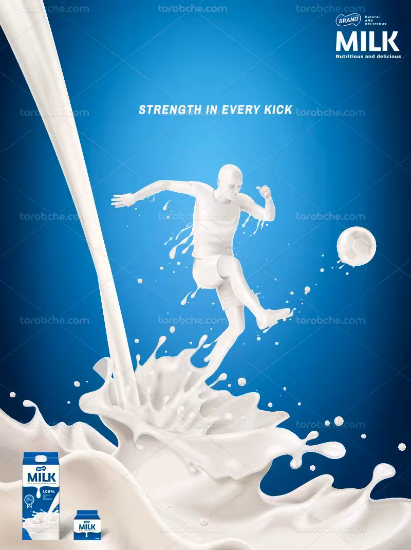 وکتور بنر شیر تبلیغاتی | گرافیک با طعم تربچه