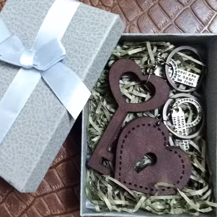 جاکلیدی چرم طبیعی
