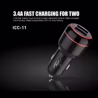 شارژر فندکی اورجینال ITEL دو پورت فست شارژ مدل ICC-11