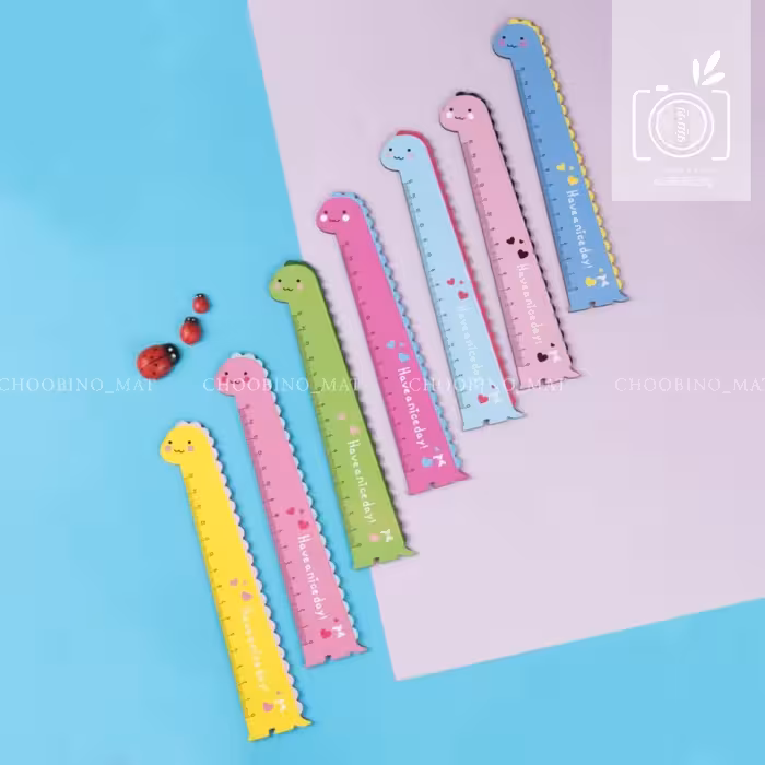 خط کش چوبی فانتزی  طرح دایناسور مناسب برای هدیه به دانش آموزان