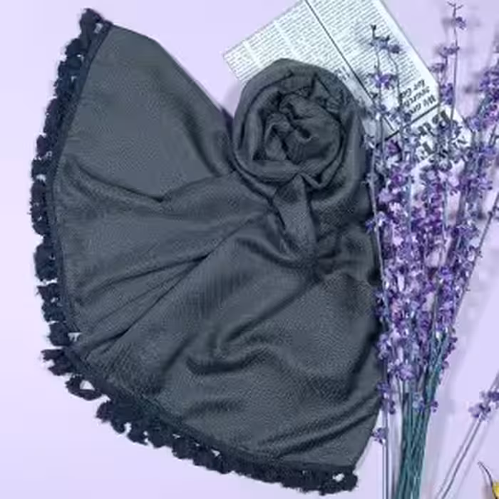 شال کنفی 2 نیم متری رنگ طوسی تیره