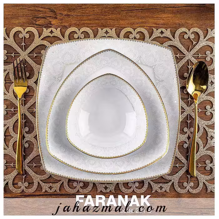 سرویس چینی پردیس طرح فرانک طلایی 30 پارچه کد 201B