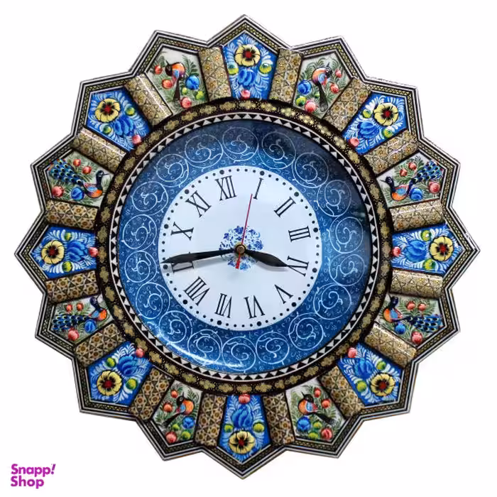 ساعت دیواری خاتم کاری گالری دست نگار مدل خورشیدی کد 02-28