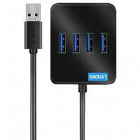 هاب یواس‌بی با 4 پورت و کابل 25 سانتی‌متری لنوو Lenovo Hub USB30 to USB30 x 4 Adapter A603