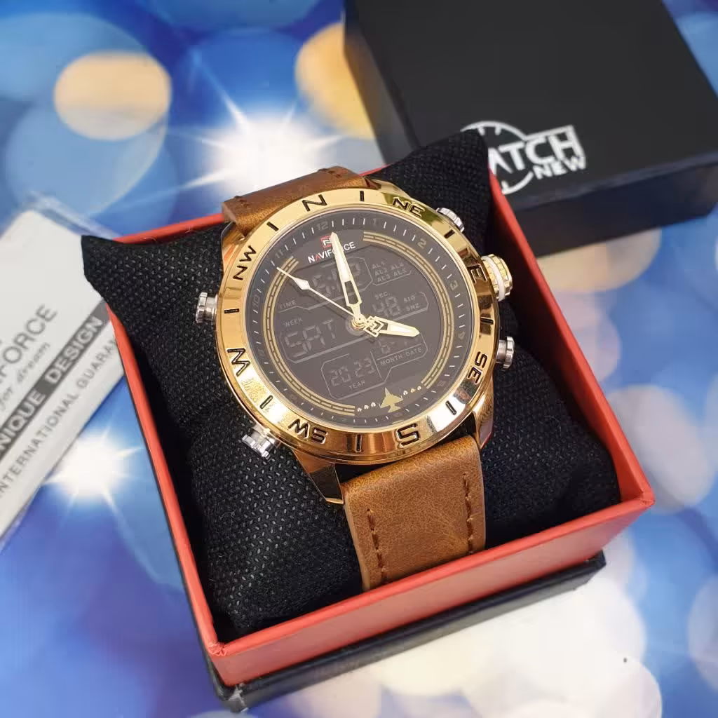 ساعت مچی مردانه ناویفورس اورجینال بند چرم. naviforce