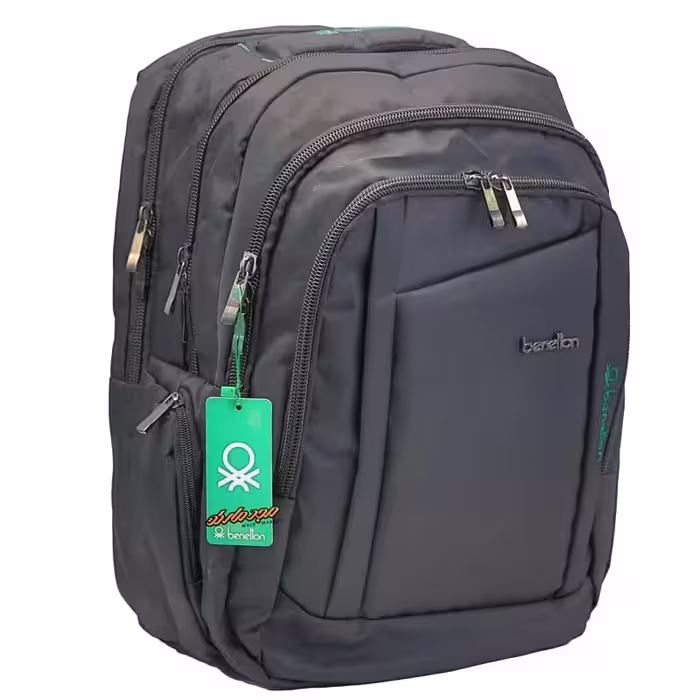 کوله پشتی لپ تاپی بزرگ مشکی بنتون benetton