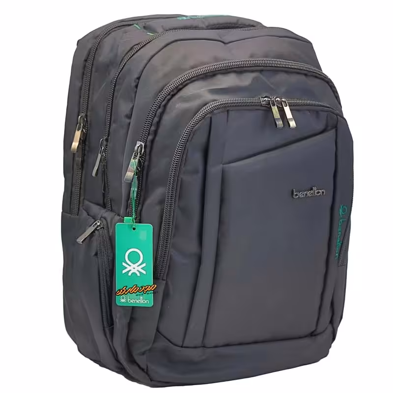 کوله پشتی لپ تاپی بزرگ مشکی بنتون benetton