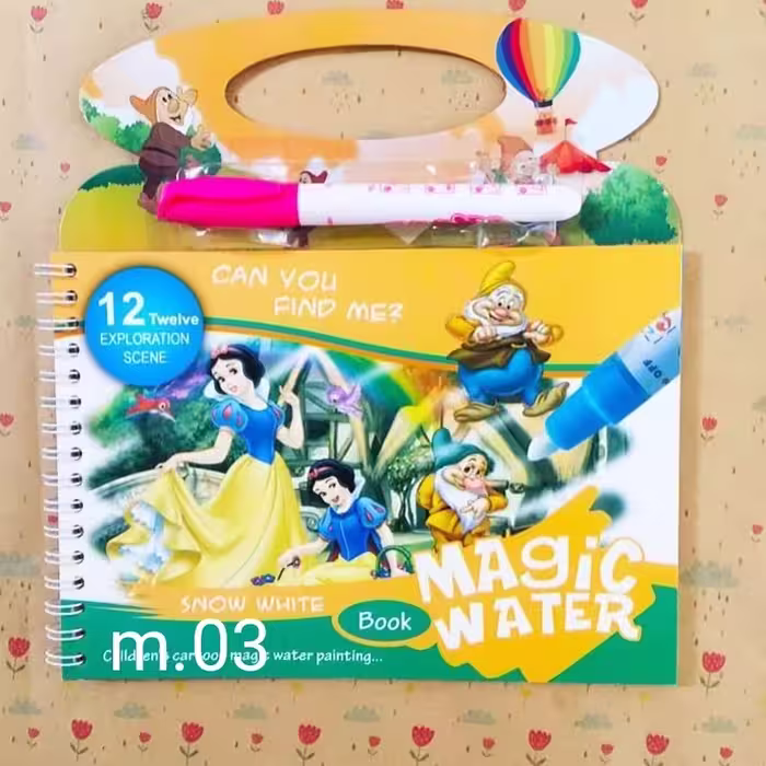 دفتر نقاشی با آب مجیک واتر  کتاب رنگ آمیزی  نقاشی با اب ، ابرنگ جادویی magic water book  آبرنگ جادویی طرح سیندرلا