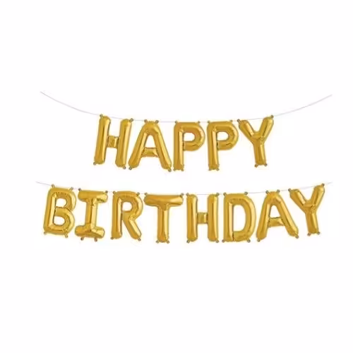 بادکنک فویلی هپی برث دی طلایی