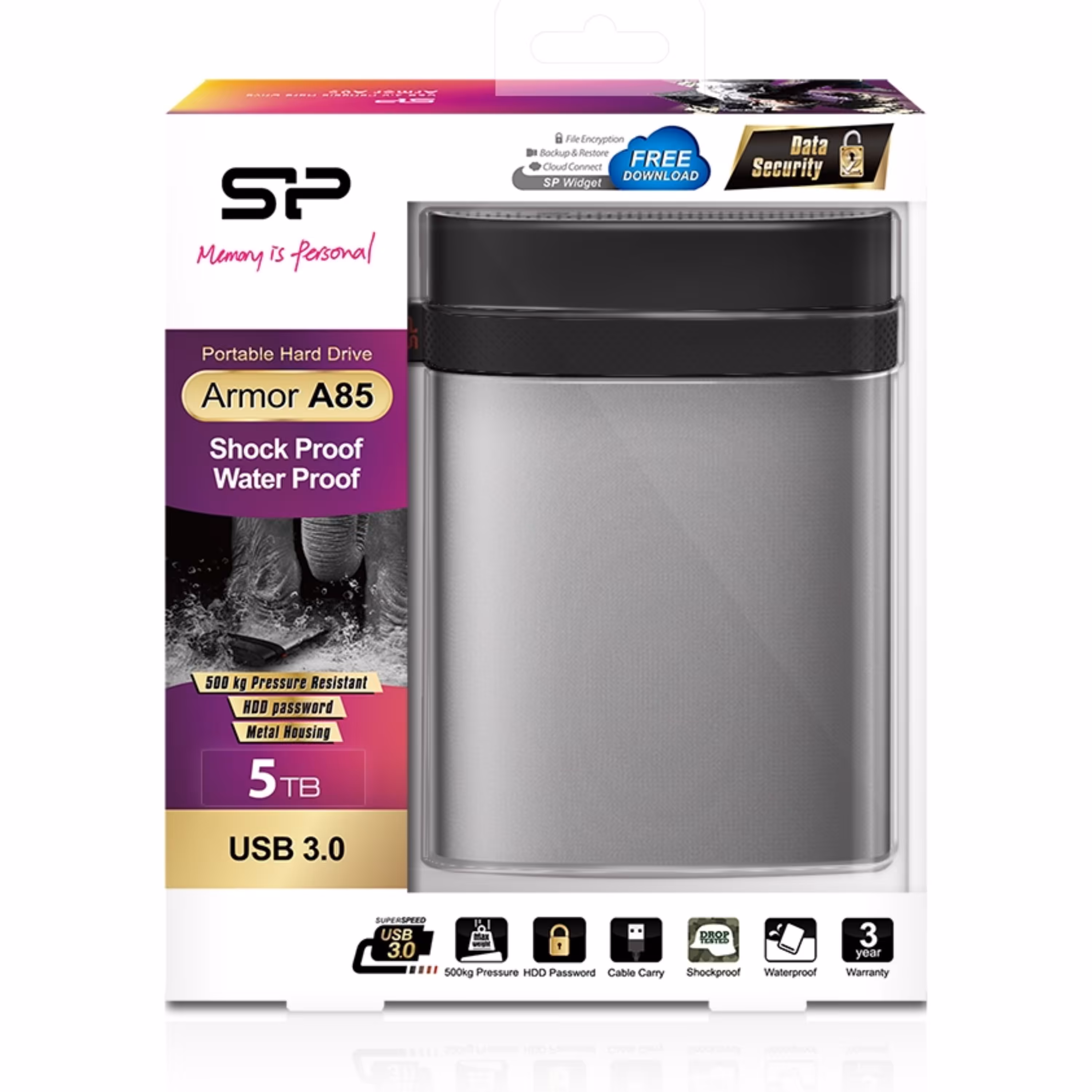 هارد اکسترنال 5TB A85 سیلیکون پاور گارانتی 36 ماهه