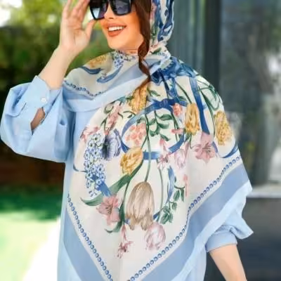 روسری نخی اعلا ، قواره 130 ، کد V435