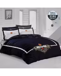 سرویس لحاف روتختی دو نفره 8 تکه دو رو میکرو تنسل گیاهی TURKAZ مدل 2191