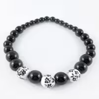 دستبند مشکی و سفید کد 496