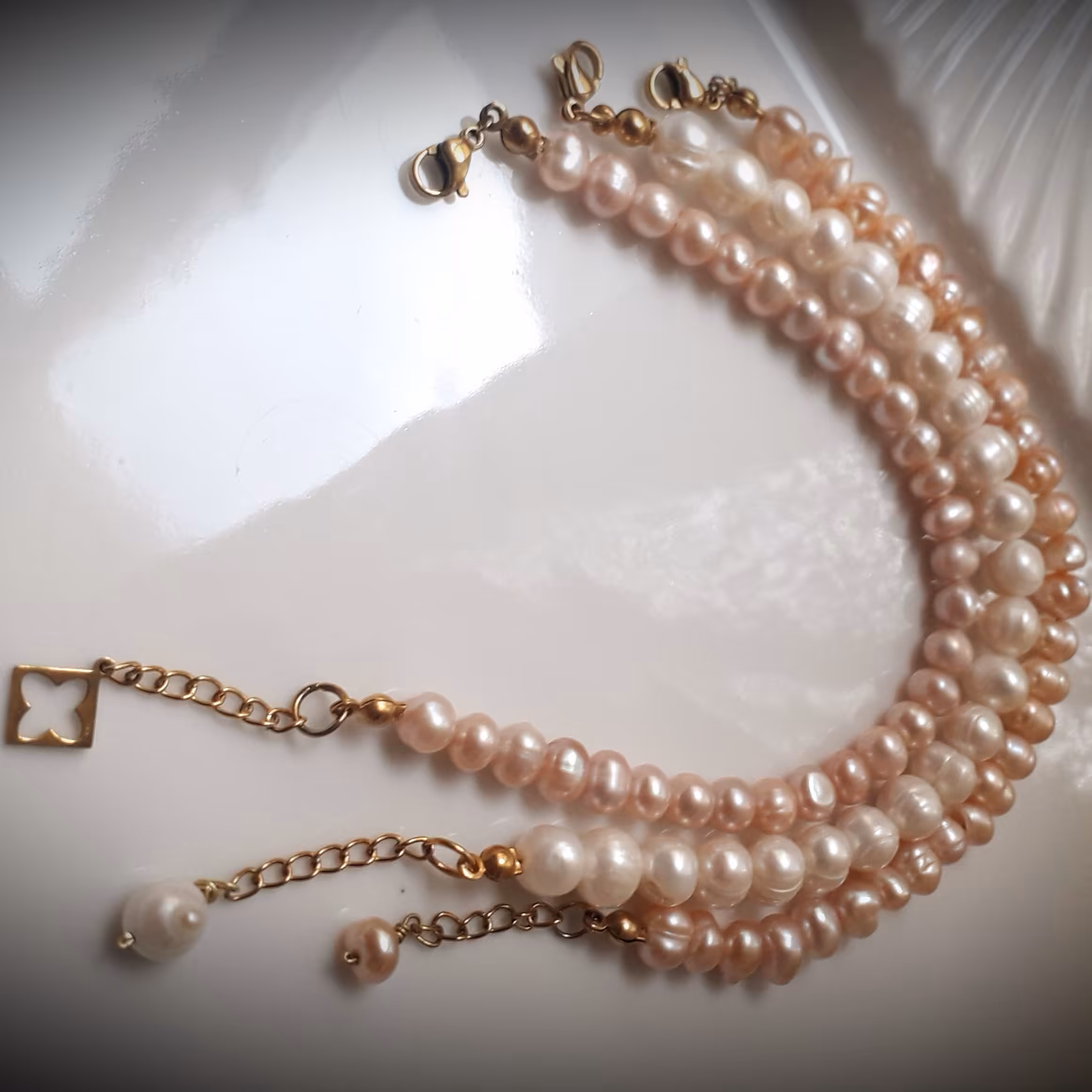 دستبند مروارید پرورشی سایز 8-ارسال رایگان مهرک