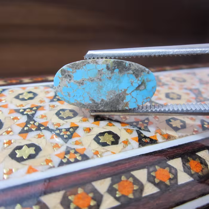 نگین انگشتر فیروزه نیشابور  سنگ.گوهر 12*26