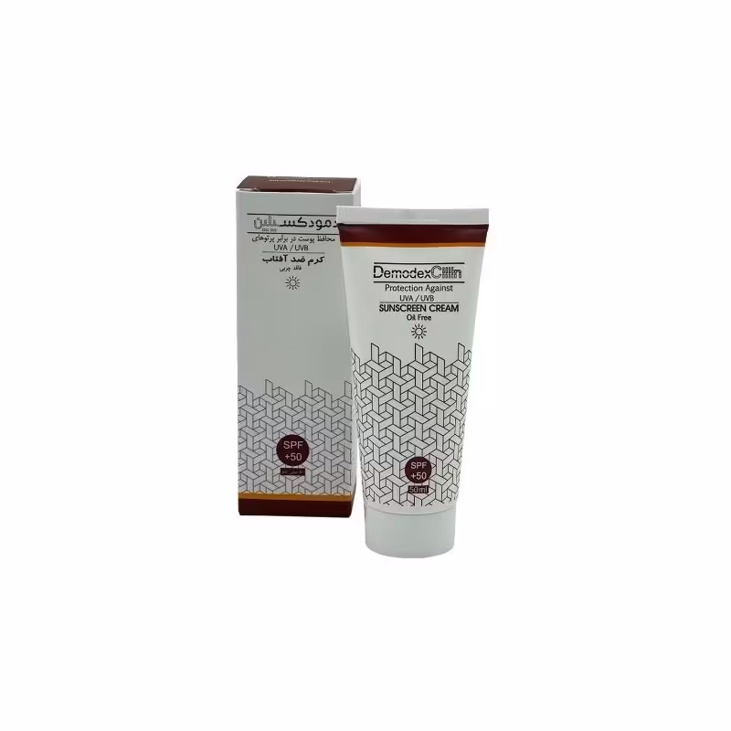 کرم ضد آفتاب رنگی SPF50 مناسب انواع پوست دمودکسیلین 50 میل