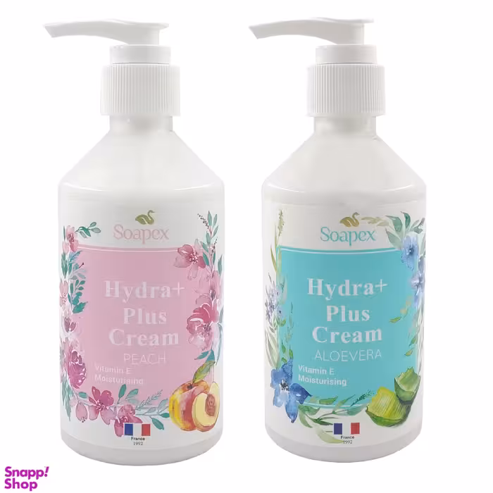 کرم آبرسان سوپکس (Soapex) مدل هلو و آلویه ورا حجم 250 میلی‌ لیتر بسته 2 عددی
