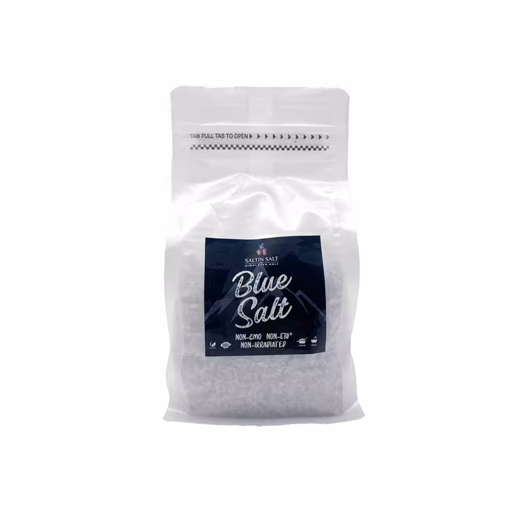 نمک خوراکی معدنی رنگ آبی (Persian blue salt) وزن 1 کیلوگرم دانه بندی گرانول