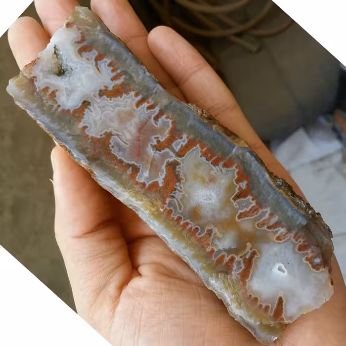 اسلایس سنگ راف عقیق سلیمانی سه بعدی رنگی منظره محشر 100 در صد طبیعی شاهکار خلقت دیدنی با قابلیت ساخت چندین نگین بی نظییر