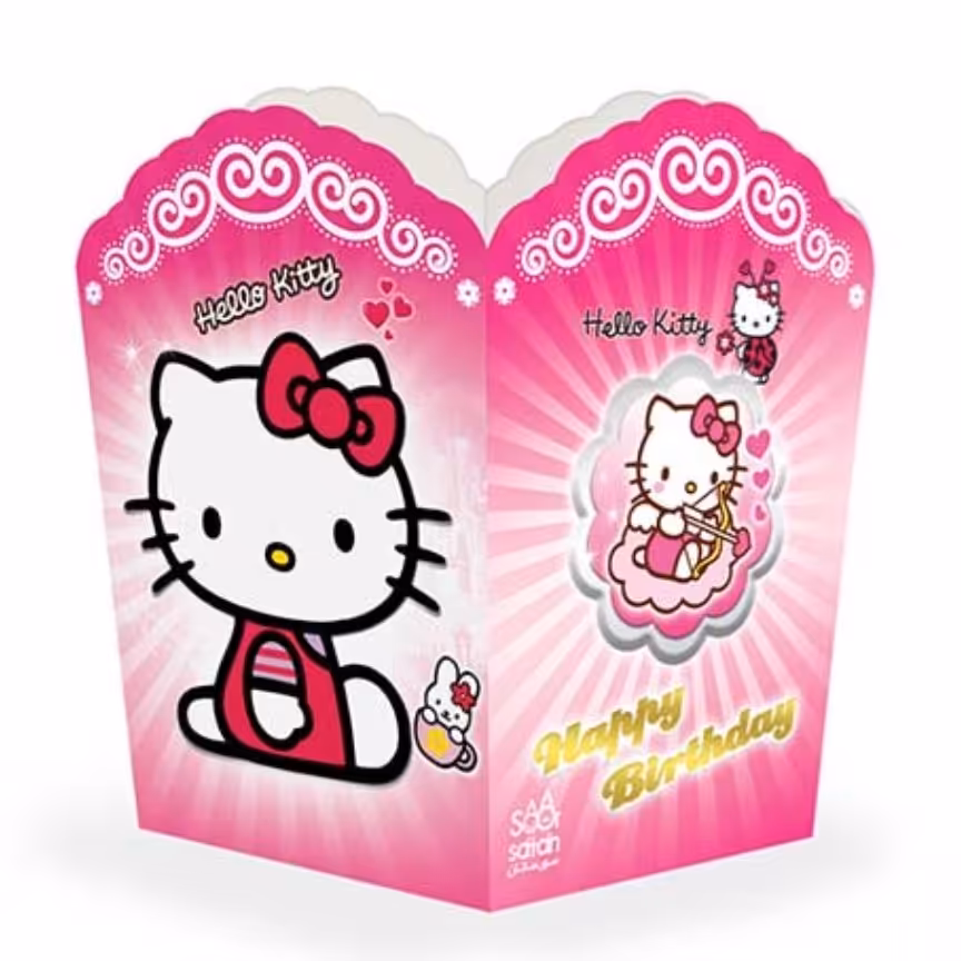 ظرف پاپکرن تم تولد کیتی 10 عددی