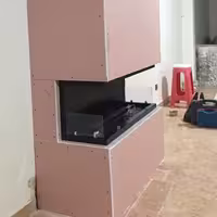 شومینه گازی دیواری سه طرفه ابعاد 35 در 90 در 35