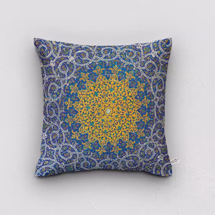 کوسن مخمل چاپی طرح خورشید تابان کد1