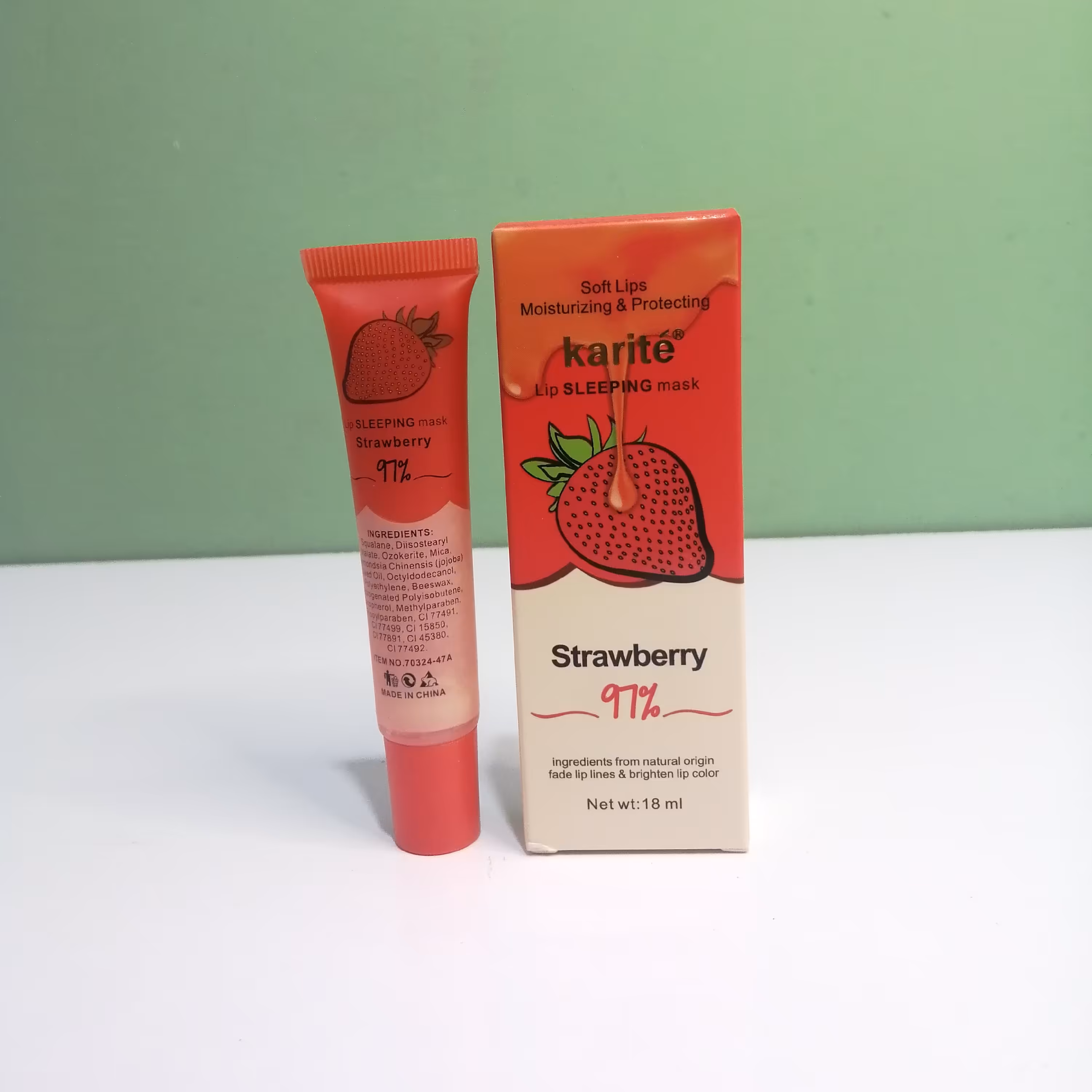 ماسک خواب لب توت فرنگی برند کاریته حجم 18 میل