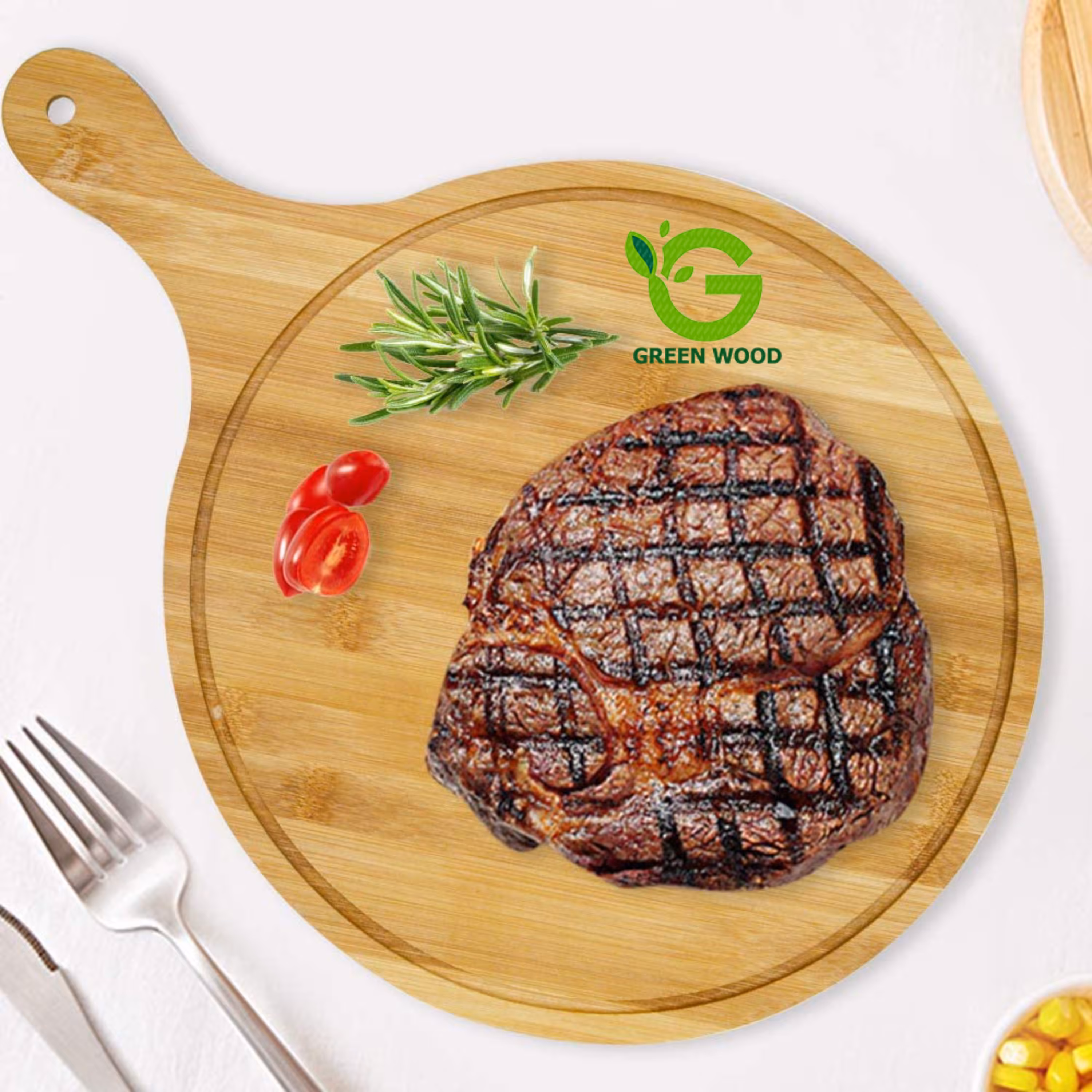 تخته سرو پیتزا چوبی بامبو مدل D29 کد Gw140201002