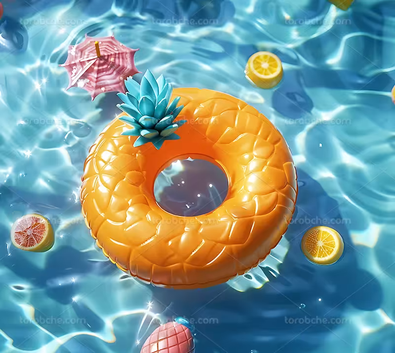 بک دراپ عکاسی تابستابه با حلقه بادی | گرافیک با طعم تربچه