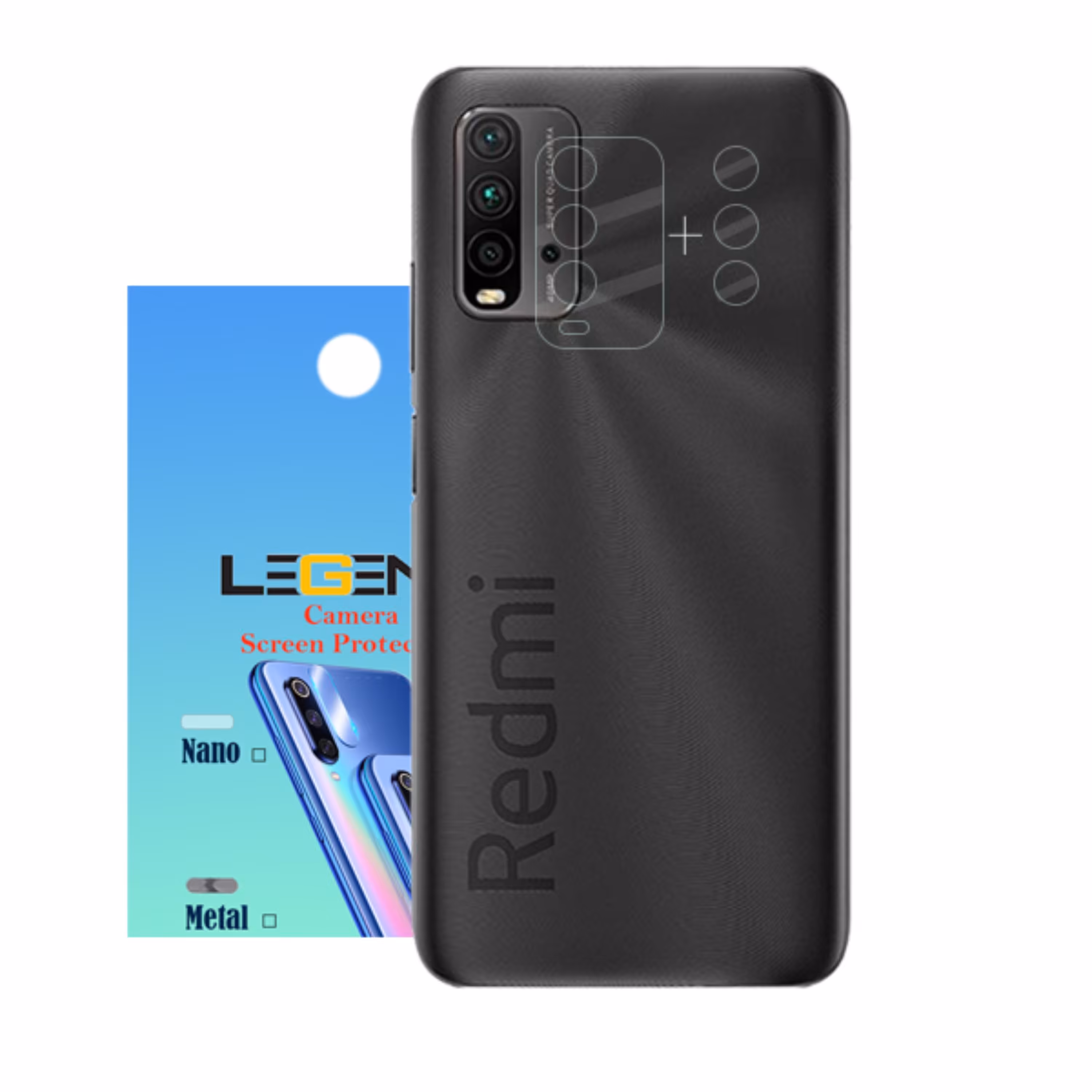 محافظ لنز دوربین لجند مدل نانو گلس مناسب برای موبایل شیائومی Redmi 9T