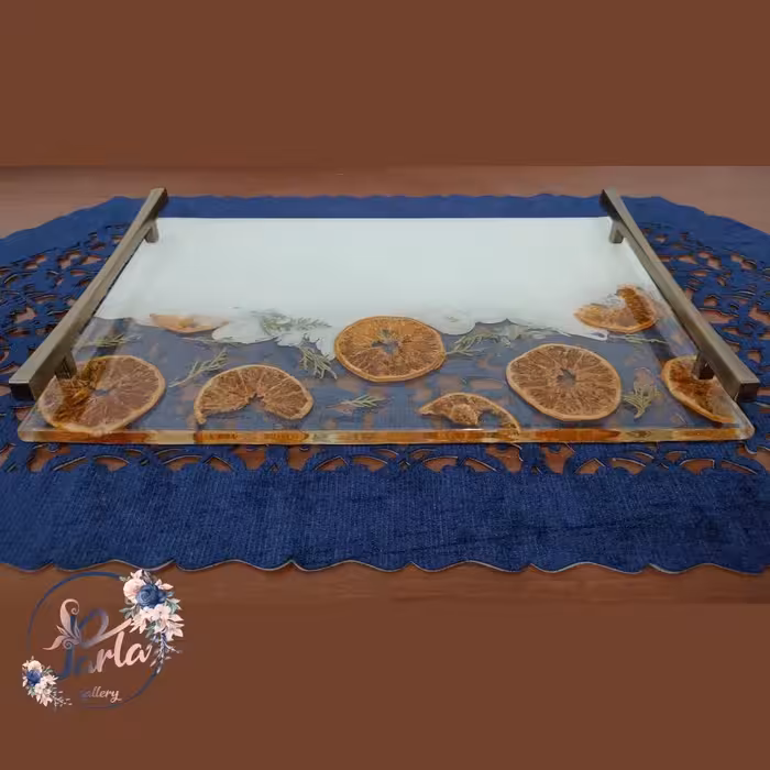 سینی تمام رزین ضد آب طرح پرتقال 