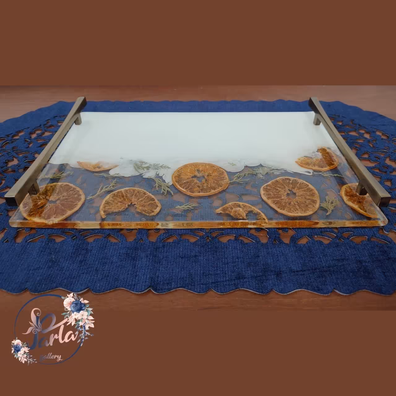 سینی تمام رزین ضد آب طرح پرتقال