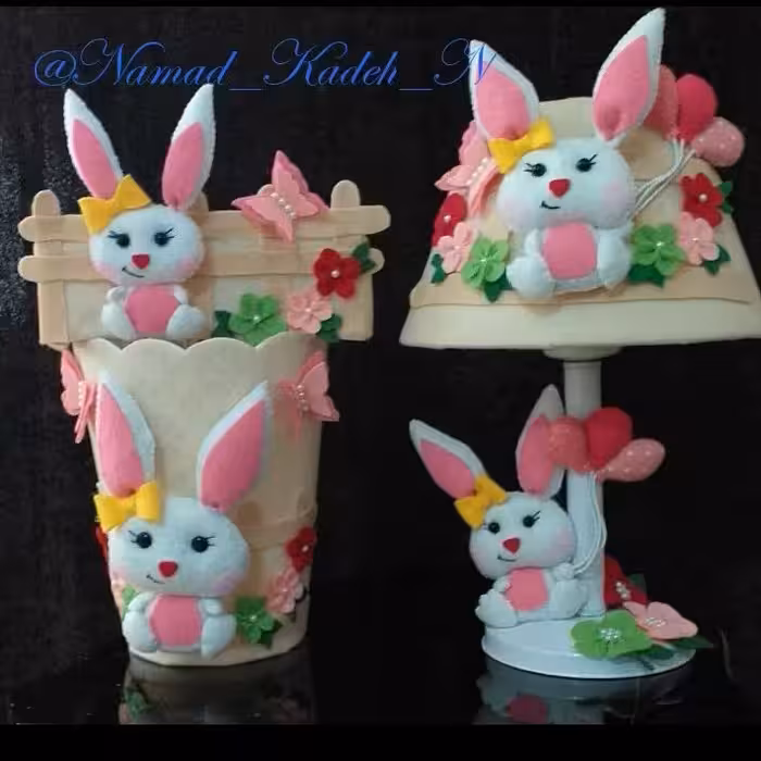 ست چراق خواب و سطل و جعبه دستمال کاغذی