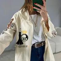 سوییشرت طرح پروانه جنس کتان سنگور شده ترک اصل رنگ بندی فقط کرم سایز بندی 1 و 2  پشت کار و آستین ها چاپ مناسب همه سنین...