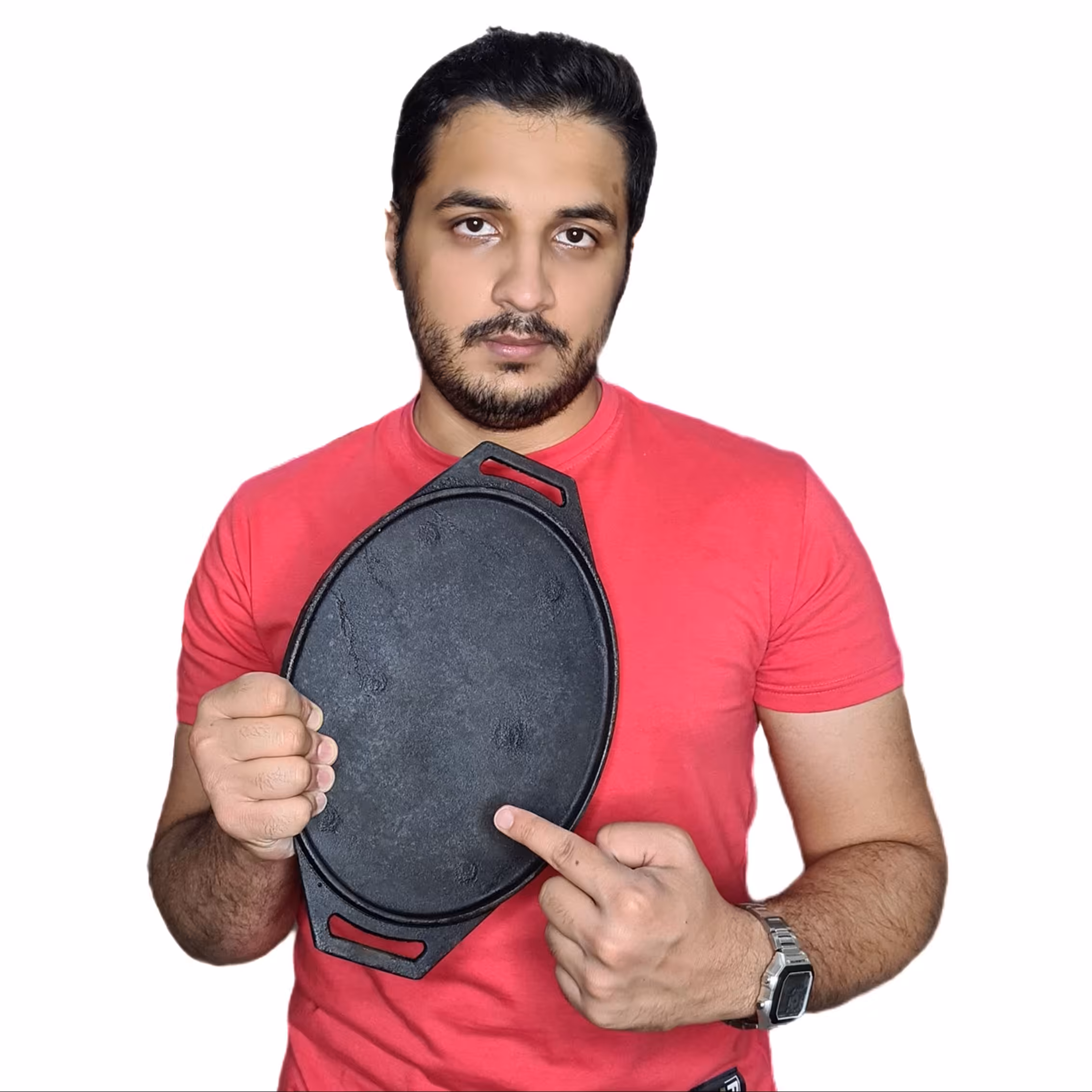 صفحه گریل استیک پز چدنی مدل بیضی (مناسب انواع گریل باربکیو کباب در طبیعت یامنزل)