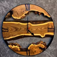 ساعت روستیک با رینگ چوبی و اعداد یونانی دکوراتیو قطر کار 50 سانت کارشده با چوب کهور