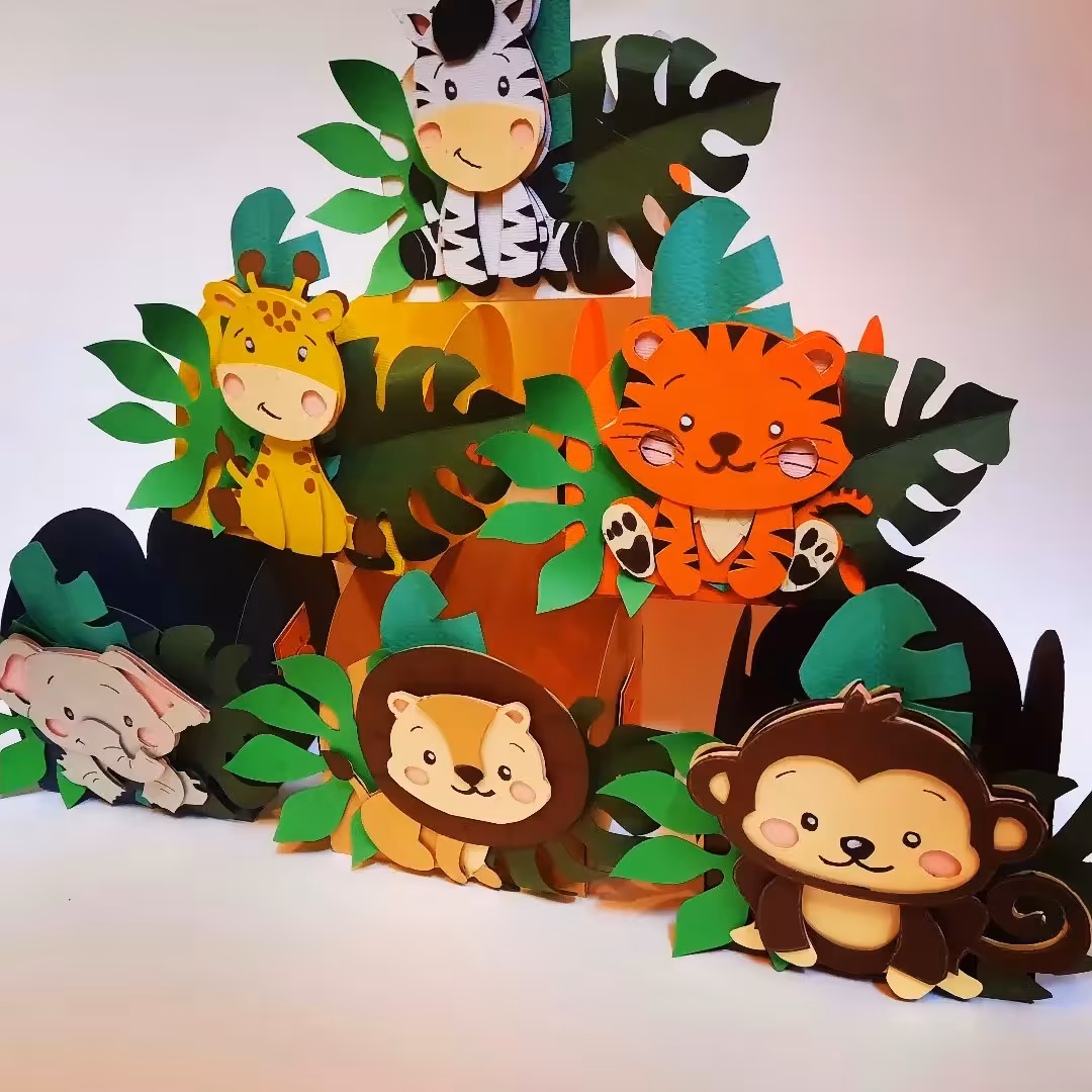 پک 6 عددی جعبه کاپ کیک  دستسازتم سافاری