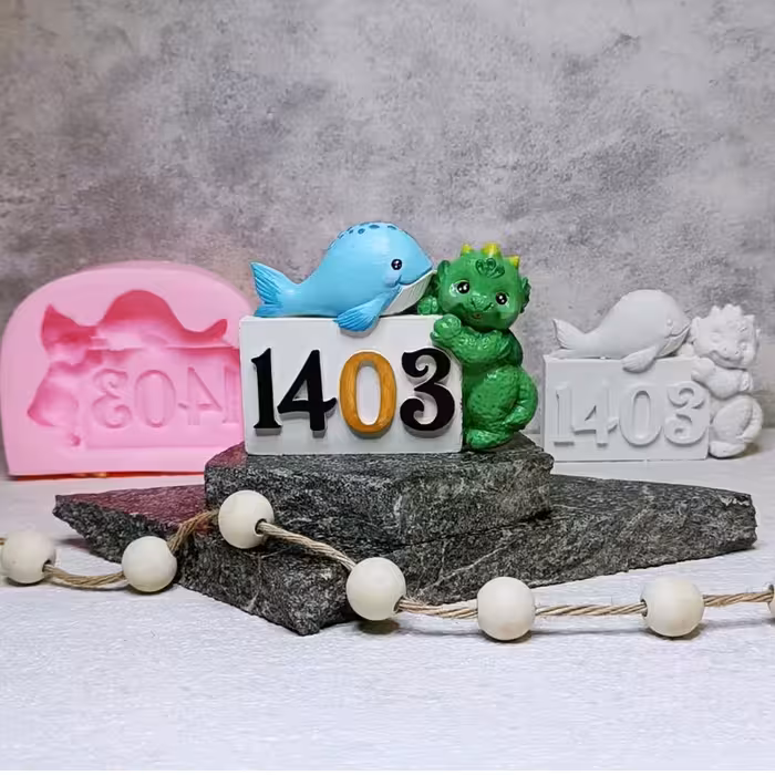 قالب اژدها و نهنگ نماد سال 1403 مناسب شمع و مجسمه 