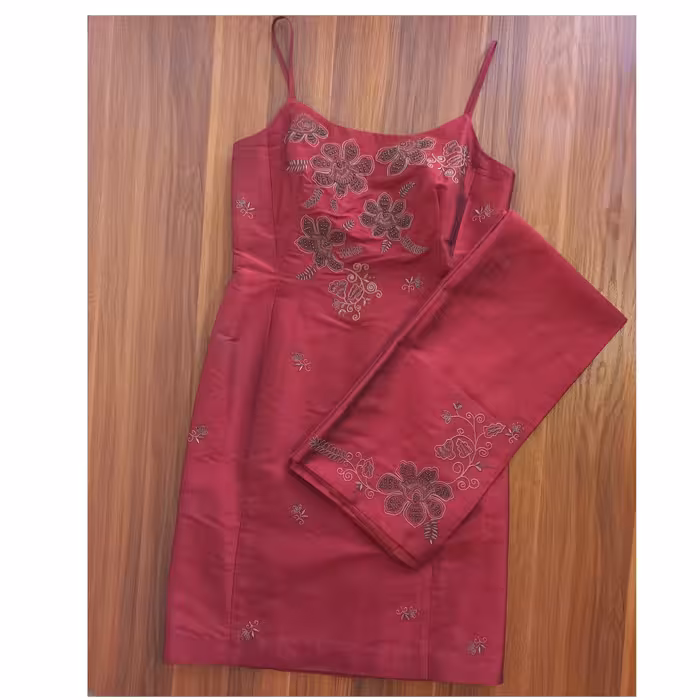 پیراهن مجلسی زرشکی بندی شال دار خامه دوزی شده زنانه خارجی، پیراهن مجلسی زنانه وارداتی،پیراهن مجلسی،پیراهن زنانه ،پیراهن 