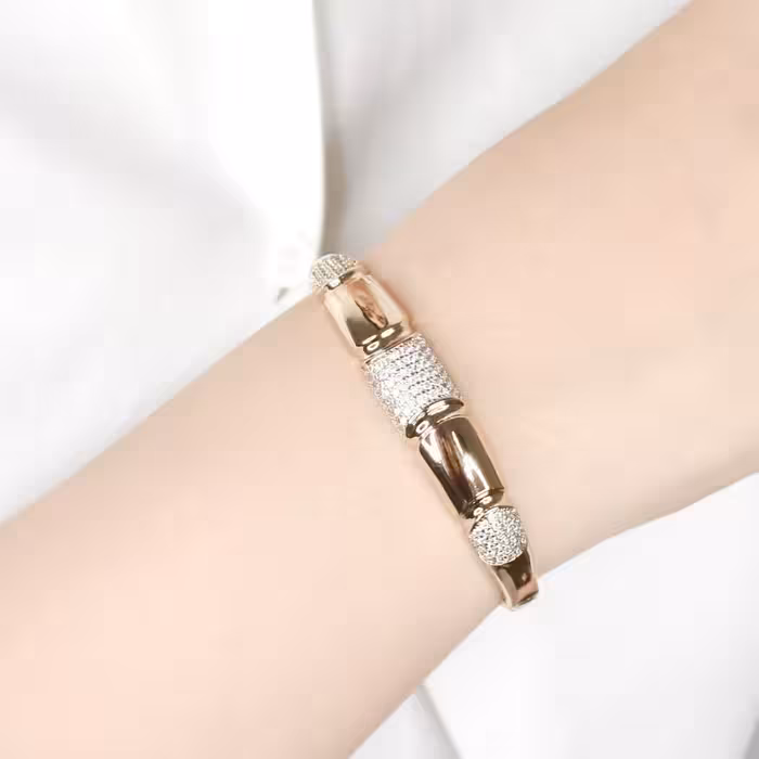 دستبند ژوپینگ طرح طلا مدل النگویی کد 7766