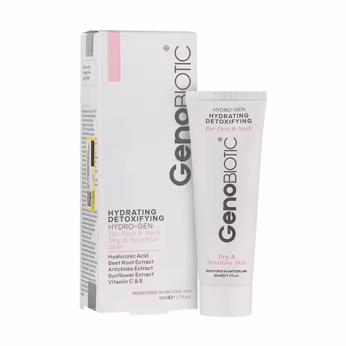 کرم رطوبت رسان صورت و گردن ژنوبایوتیک مناسب پوست خشک و حساس 50 میل