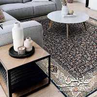 فرش پاتریس 1200شانه  طرح افشان مهربان گل سرمه ای کناره 3متری
