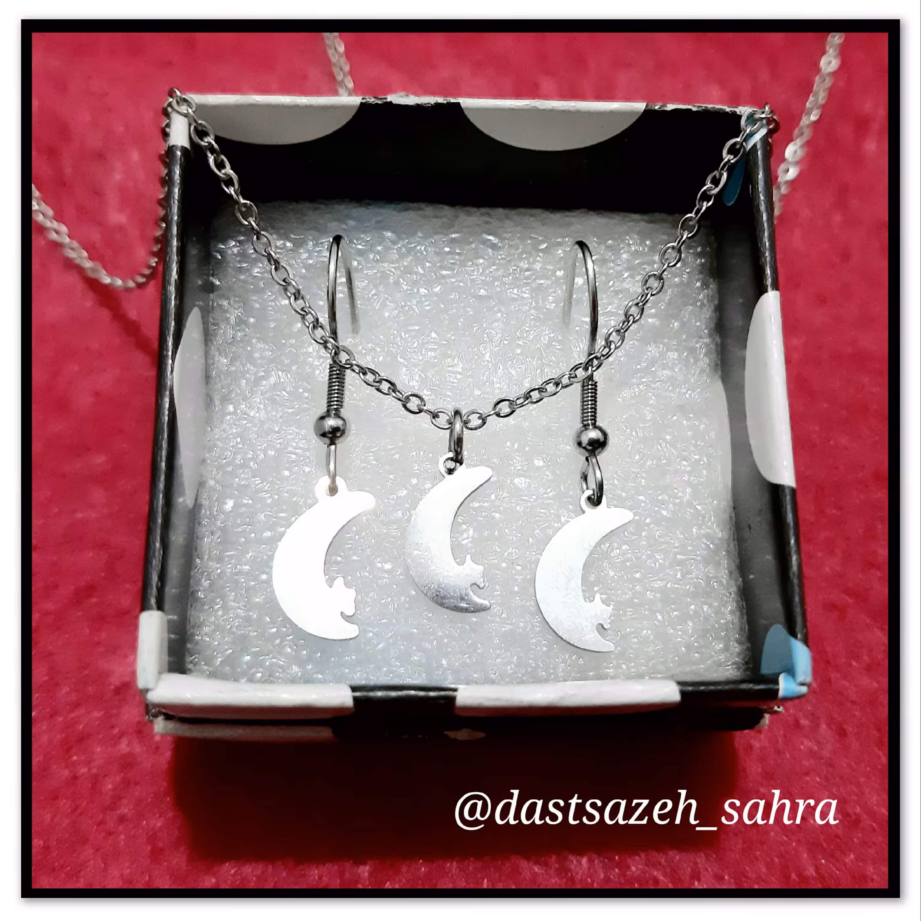 نیم ست استیل رنگ ثابت ماه و ستاره