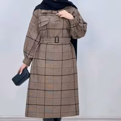 کفتان بلند پشمی آراسته جنس موهر پشمی