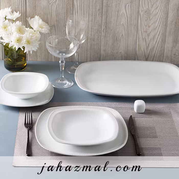 سرویس چینی زرین طرح مون بلان طوسی 27 پارچه