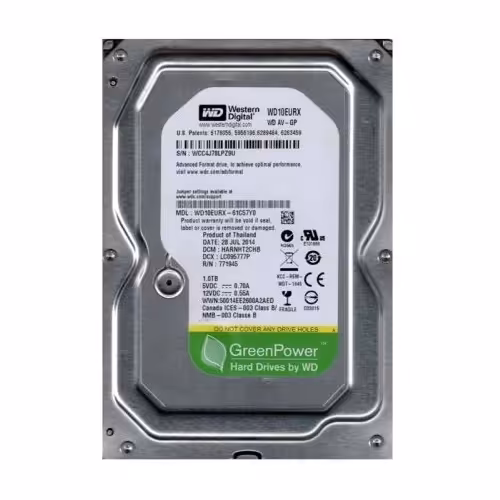 هارددیسک اینترنال وسترن دیجیتال سری سبز مدل WD10EURX ظرفیت 1 ترابایت
